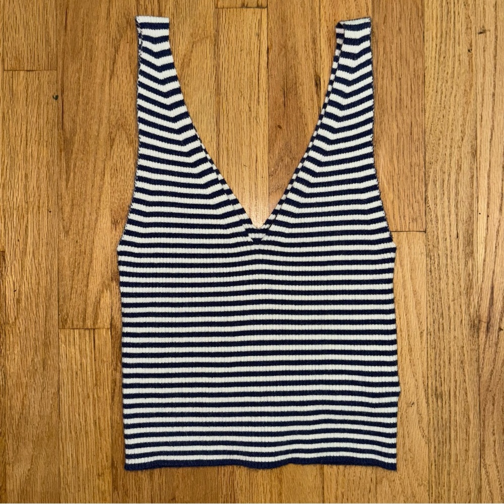Striped navy and White Women's Top